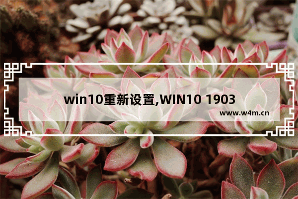 win10重新设置,WIN10 1903更新了什么