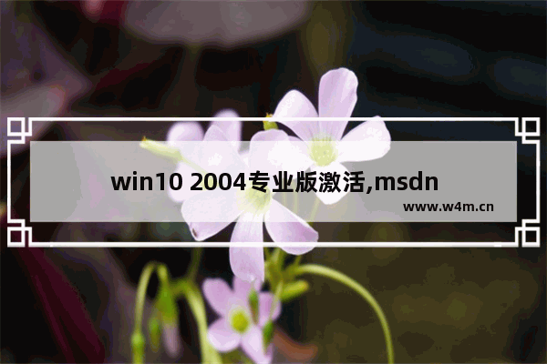 win10 2004专业版激活,msdn下载的win10系统怎么激活