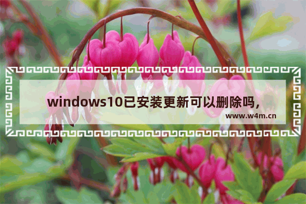 windows10已安装更新可以删除吗,windows10怎么删除系统更新