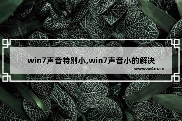 win7声音特别小,win7声音小的解决办法