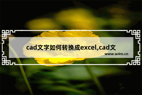 cad文字如何转换成excel,cad文字表格能转成excel