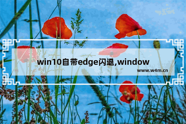 win10自带edge闪退,windows edge闪退