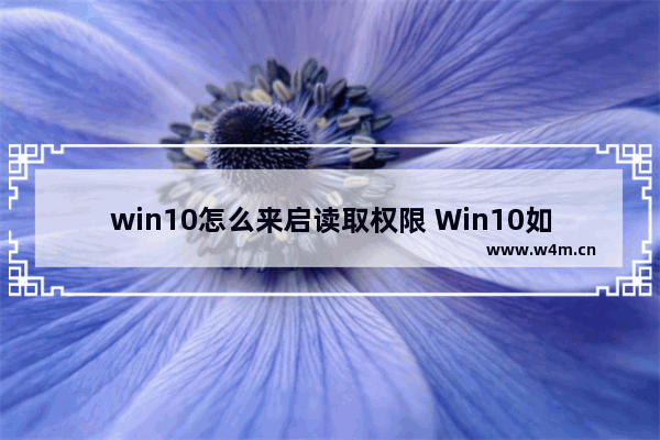 win10怎么来启读取权限 Win10如何获取文件的读权限