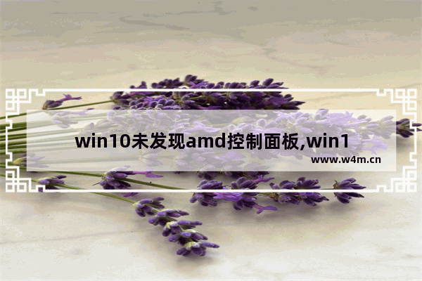 win10未发现amd控制面板,win10未安装amd图形驱动