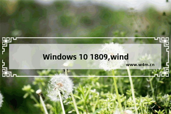 Windows 10 1809,windows 10 version 1809_1