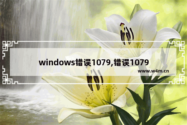 windows错误1079,错误1079怎么解决