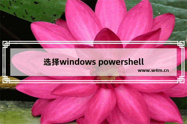 选择windows powershell,window10 powershell