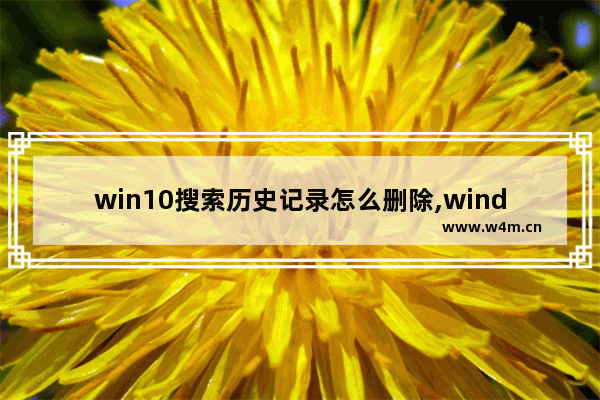 win10搜索历史记录怎么删除,windows10搜索记录怎么删除