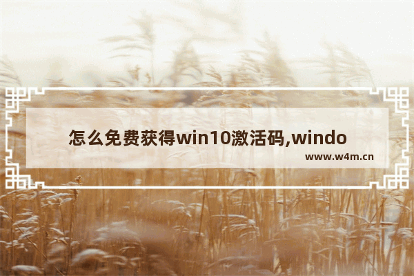 怎么免费获得win10激活码,window10怎么永久激活码