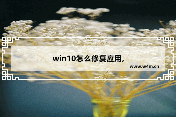 win10怎么修复应用,