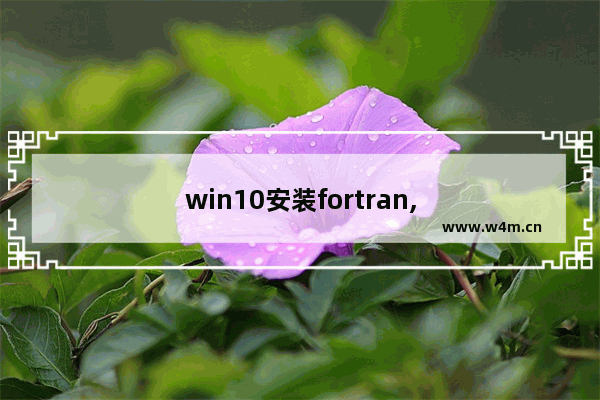 win10安装fortran,