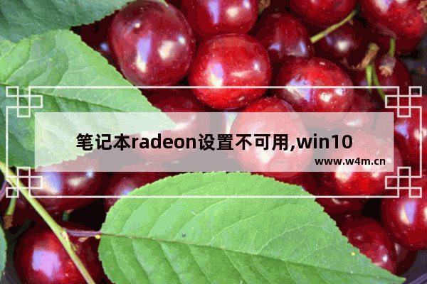 笔记本radeon设置不可用,win10无法打开radeon