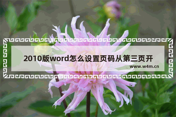 2010版word怎么设置页码从第三页开始,word中如何设置页码从第3页开始