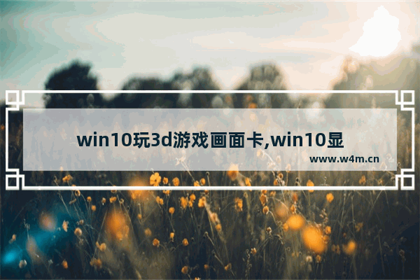 win10玩3d游戏画面卡,win10显卡设置只有3d