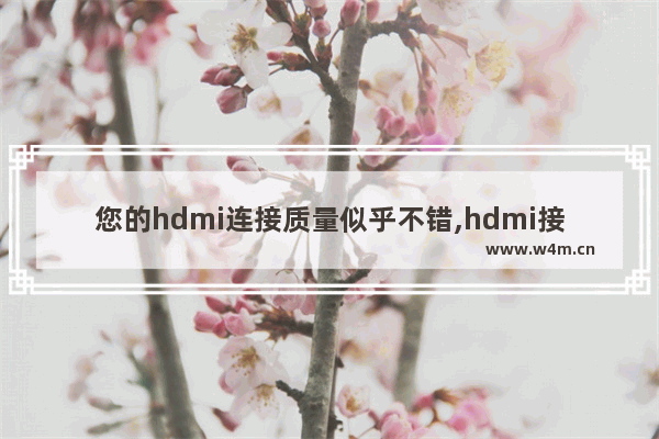 您的hdmi连接质量似乎不错,hdmi接口影响画质吗