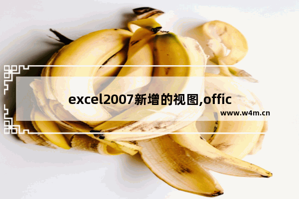 excel2007新增的视图,office的excel怎么设置视图