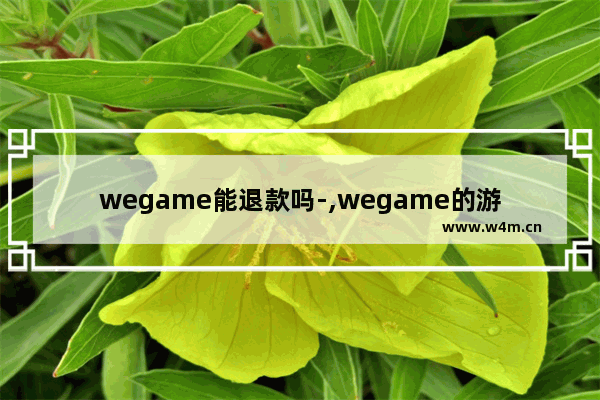 wegame能退款吗-,wegame的游戏能退款