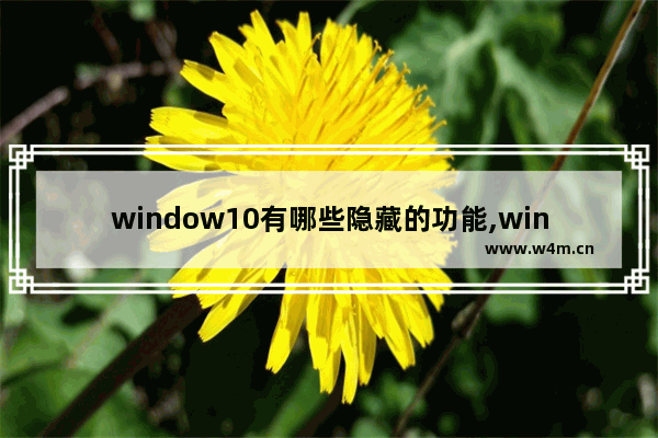 window10有哪些隐藏的功能,win10怎么隐藏软件