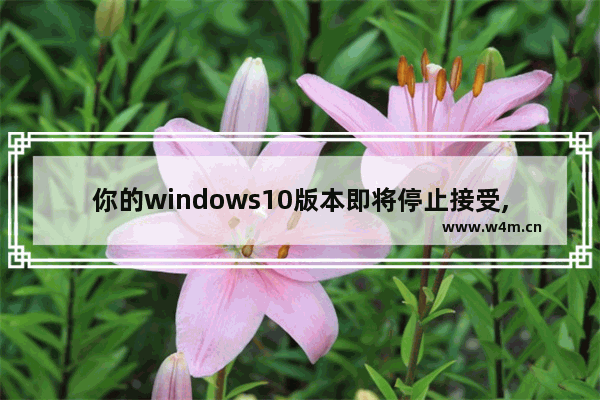 你的windows10版本即将停止接受,