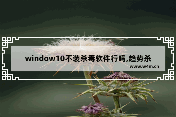 window10不装杀毒软件行吗,趋势杀毒和win10不兼容