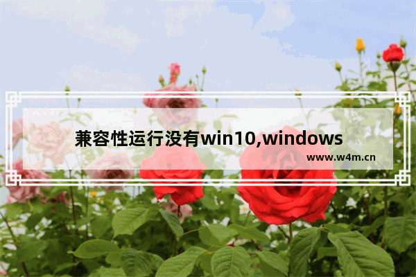 兼容性运行没有win10,windows10程序兼容性模式怎么关闭