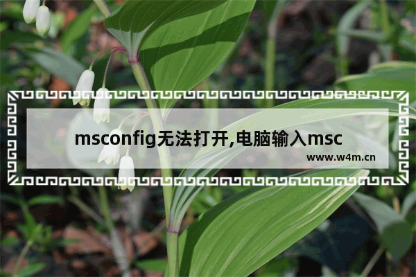 msconfig无法打开,电脑输入msconfig运行不了