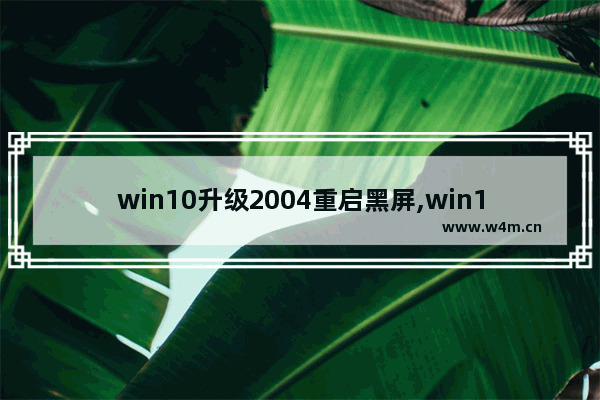 win10升级2004重启黑屏,win10系统更新后蓝屏重启解决方法