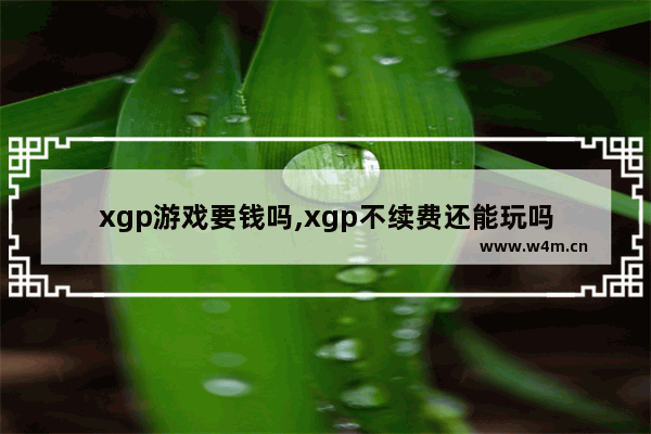 xgp游戏要钱吗,xgp不续费还能玩吗