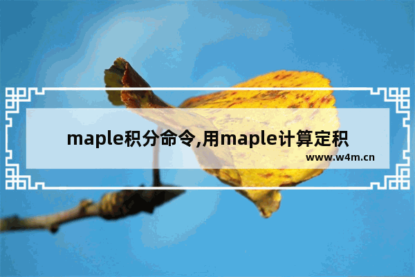 maple积分命令,用maple计算定积分