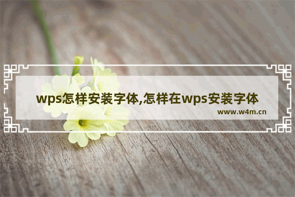 wps怎样安装字体,怎样在wps安装字体