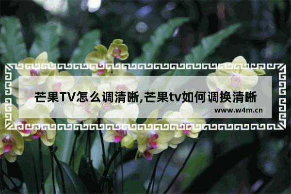 芒果TV怎么调清晰,芒果tv如何调换清晰度