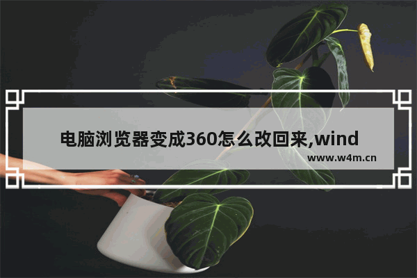 电脑浏览器变成360怎么改回来,windows浏览器变成360