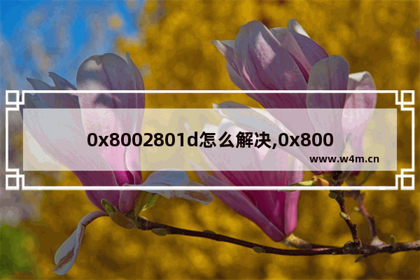 0x8002801d怎么解决,0x8007000d怎么解决