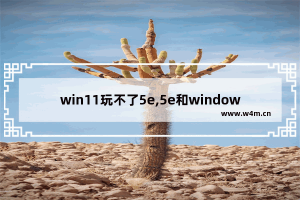 win11玩不了5e,5e和window10不兼容怎么办