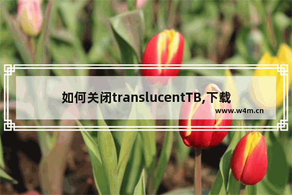 如何关闭translucentTB,下载不了translucent