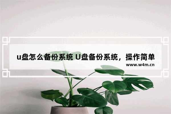 u盘怎么备份系统 U盘备份系统，操作简单有效