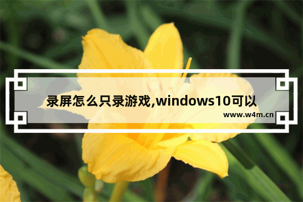 录屏怎么只录游戏,windows10可以录屏吗