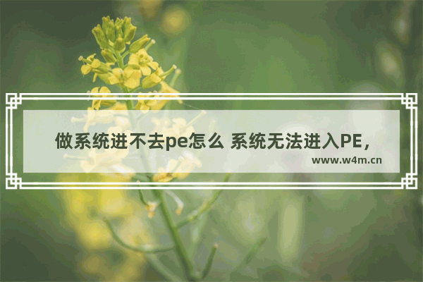 做系统进不去pe怎么 系统无法进入PE，怎么办？