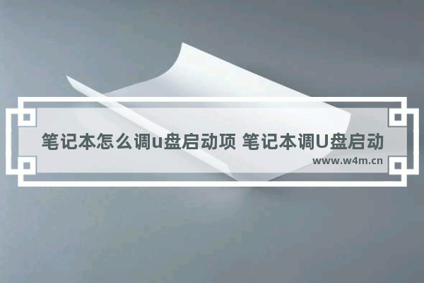 笔记本怎么调u盘启动项 笔记本调U盘启动项操作指南