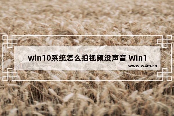 win10系统怎么拍视频没声音 Win10拍视频没声音？解决方法来了！