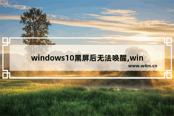 windows10黑屏后无法唤醒,win10黑屏后唤不醒