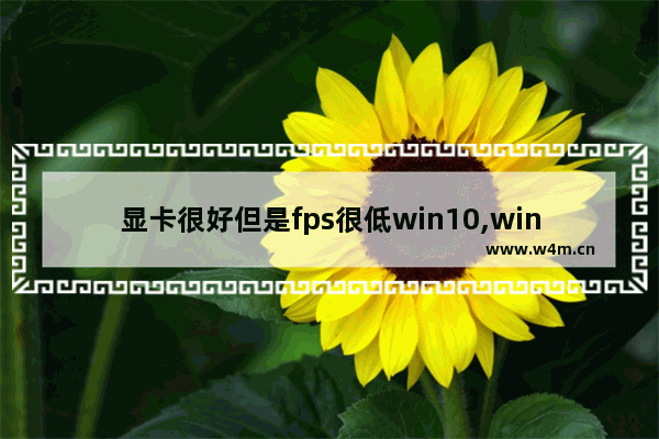 显卡很好但是fps很低win10,win11玩游戏帧数低