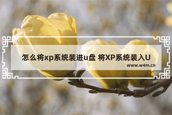 怎么将xp系统装进u盘 将XP系统装入U盘的方法