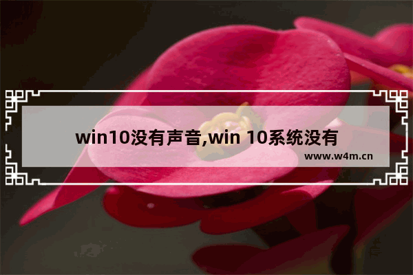 win10没有声音,win 10系统没有声音怎么回事