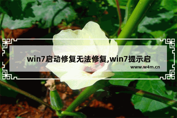 win7启动修复无法修复,win7提示启动修复 但是修复不了