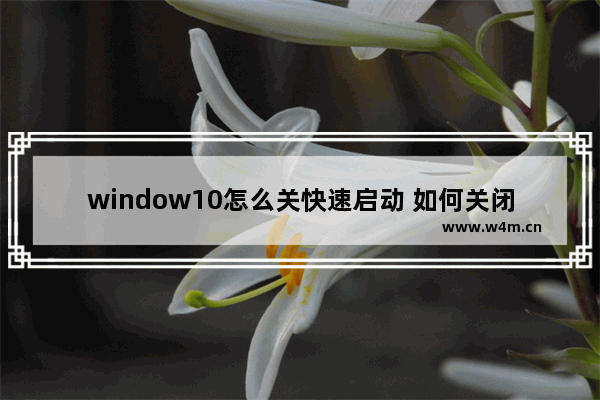 window10怎么关快速启动 如何关闭Windows 10的快速启动