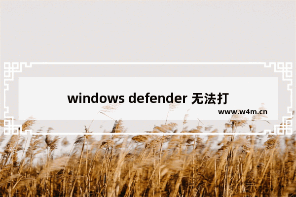 windows defender 无法打开,win10windows defender无法开启