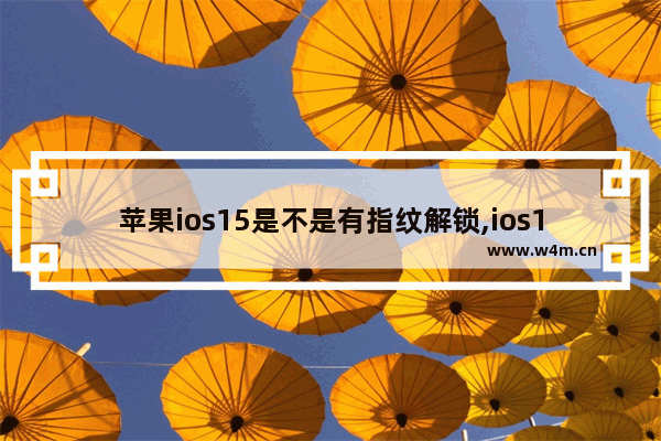 苹果ios15是不是有指纹解锁,ios15指纹解锁