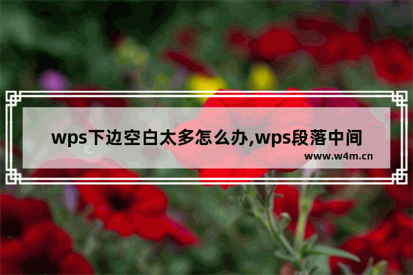 wps下边空白太多怎么办,wps段落中间空白太多怎么调整