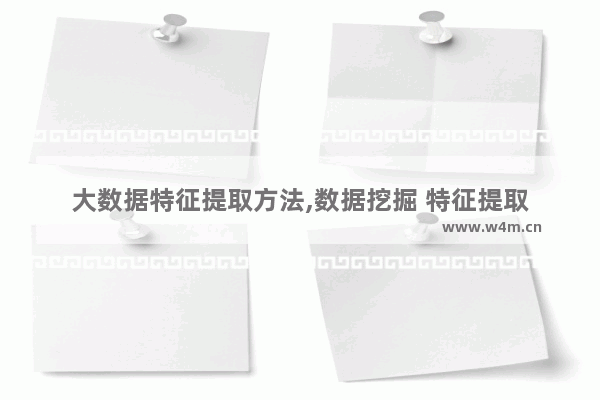 大数据特征提取方法,数据挖掘 特征提取